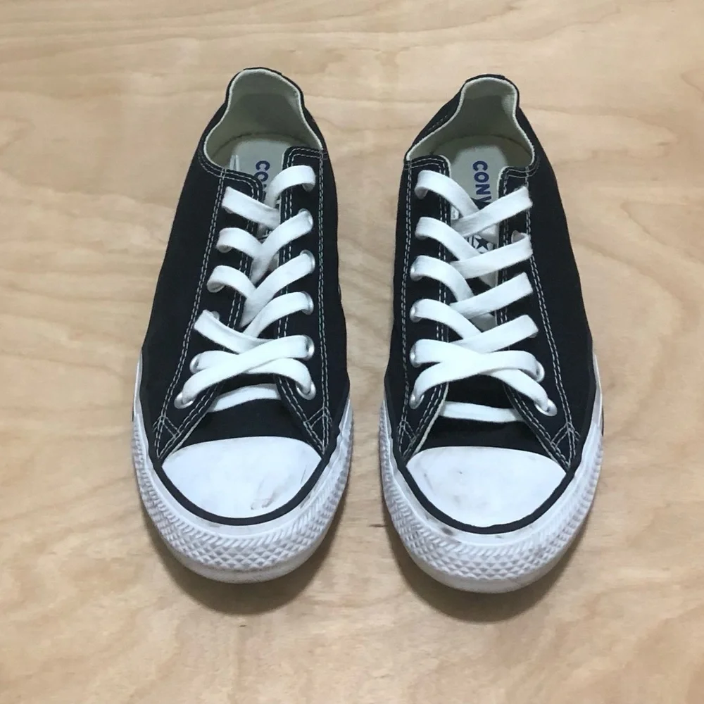 Converse All Star Low-Top Sneakers Black White Canvas Unisex Women 9.5 Men 7.5